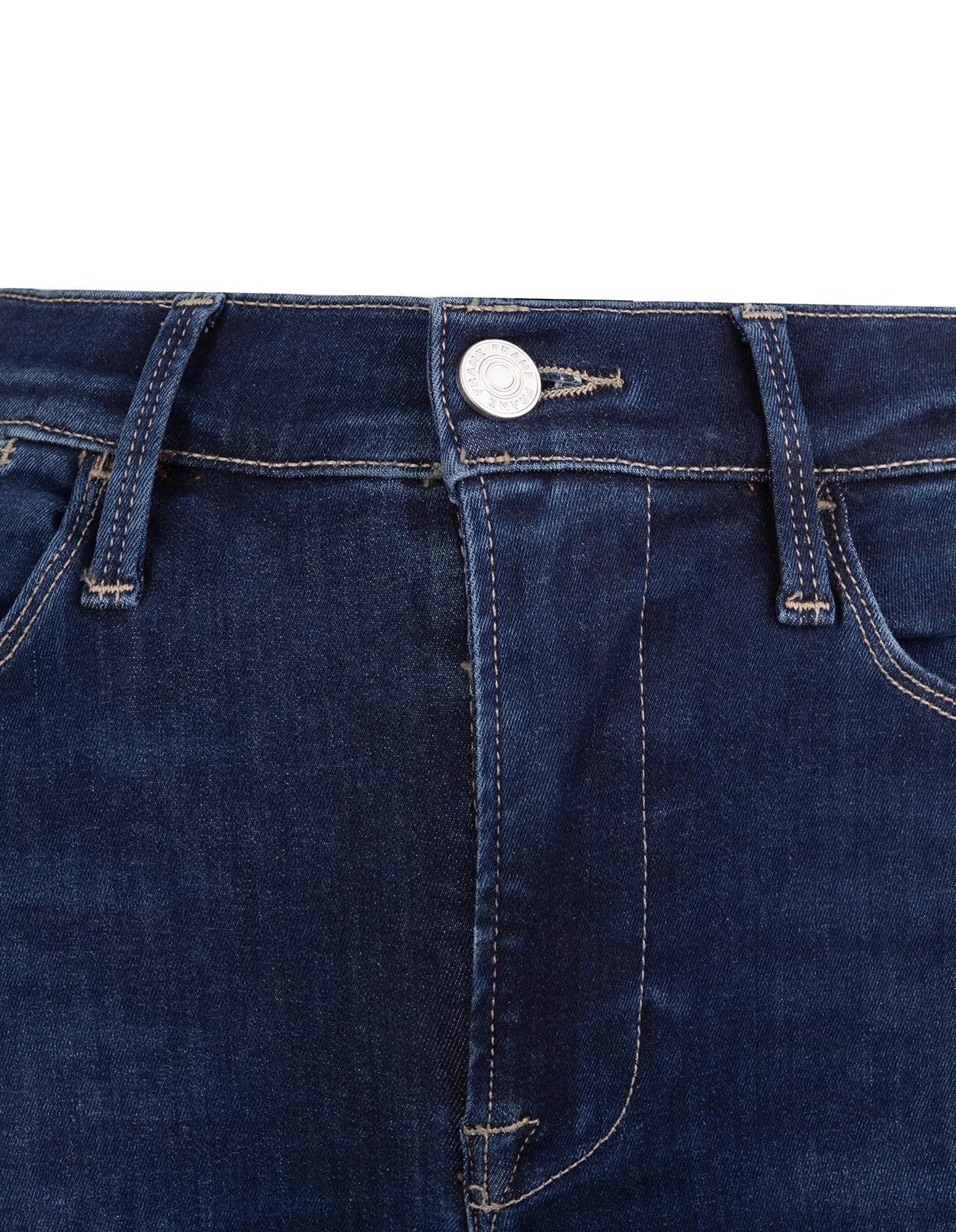 Frame Button Detailed Cropped Skinny Jeans