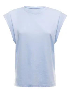 Frame Cap-Sleeved Straight Hem T-Shirt