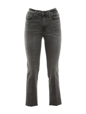 Frame High-Waisted Faded Cropped Jeans
