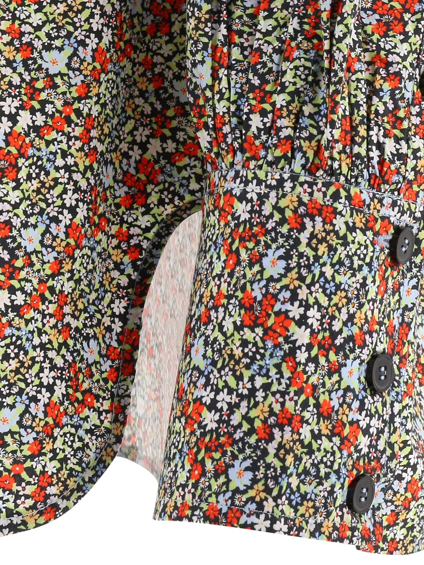 Ganni Allover Floral Print Long-Sleeved Shirt