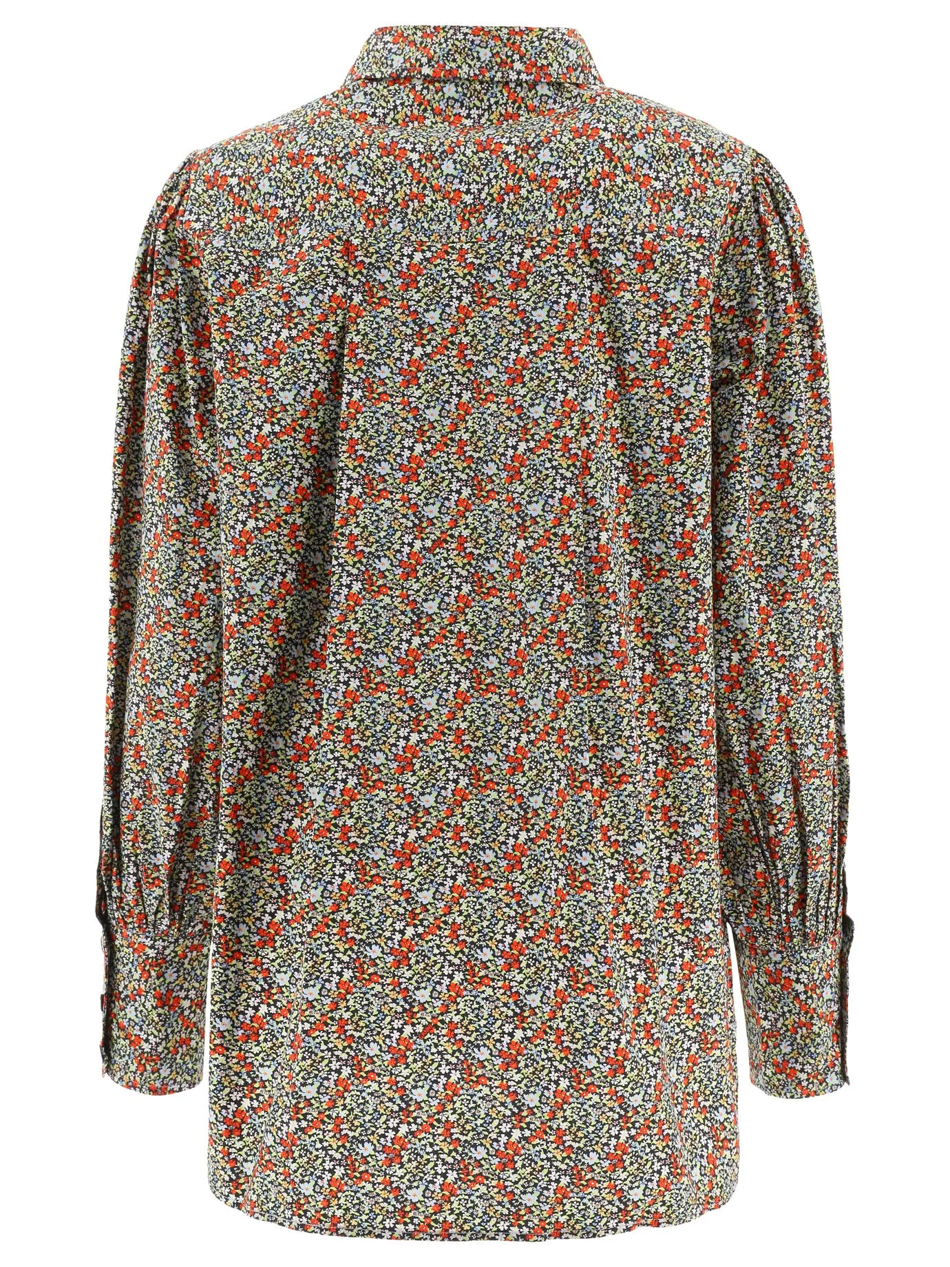 Ganni Allover Floral Print Long-Sleeved Shirt