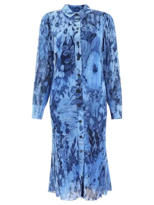 Ganni Allover Floral Print Shirt Dress