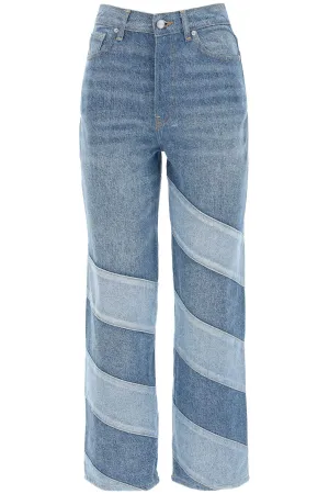 Ganni High-Rise Diagonal Striped Jeans