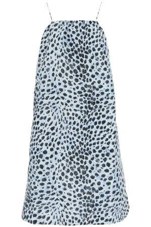 Ganni Printed Square-Neck Midi Dress