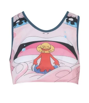 GCDS Graphic Printed Sleeveless Cropped Top