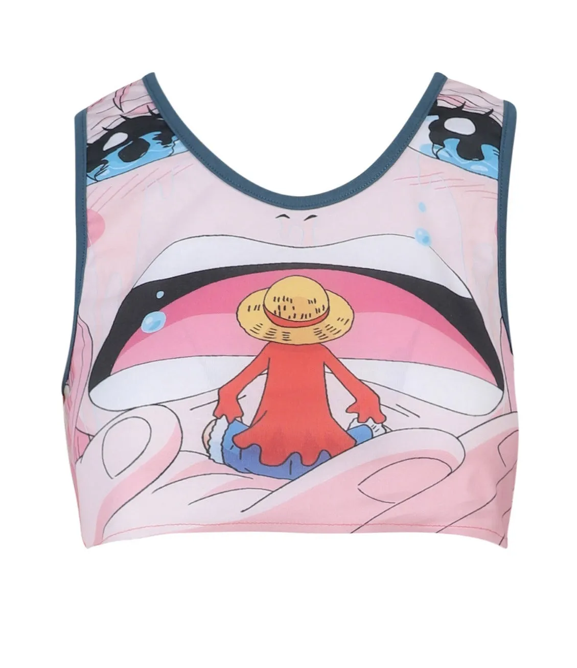 GCDS Graphic Printed Sleeveless Cropped Top