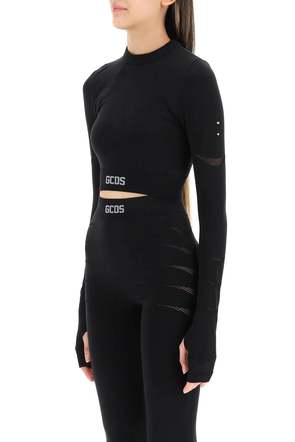 GCDS Logo Detailed Cropped Top