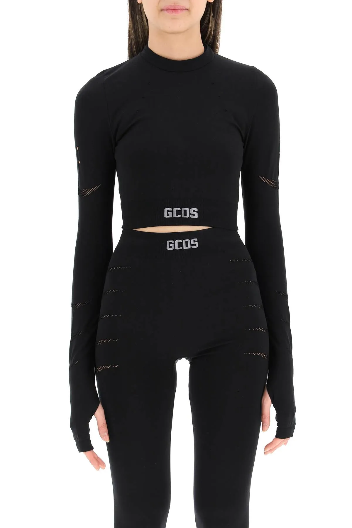 GCDS Logo Detailed Cropped Top
