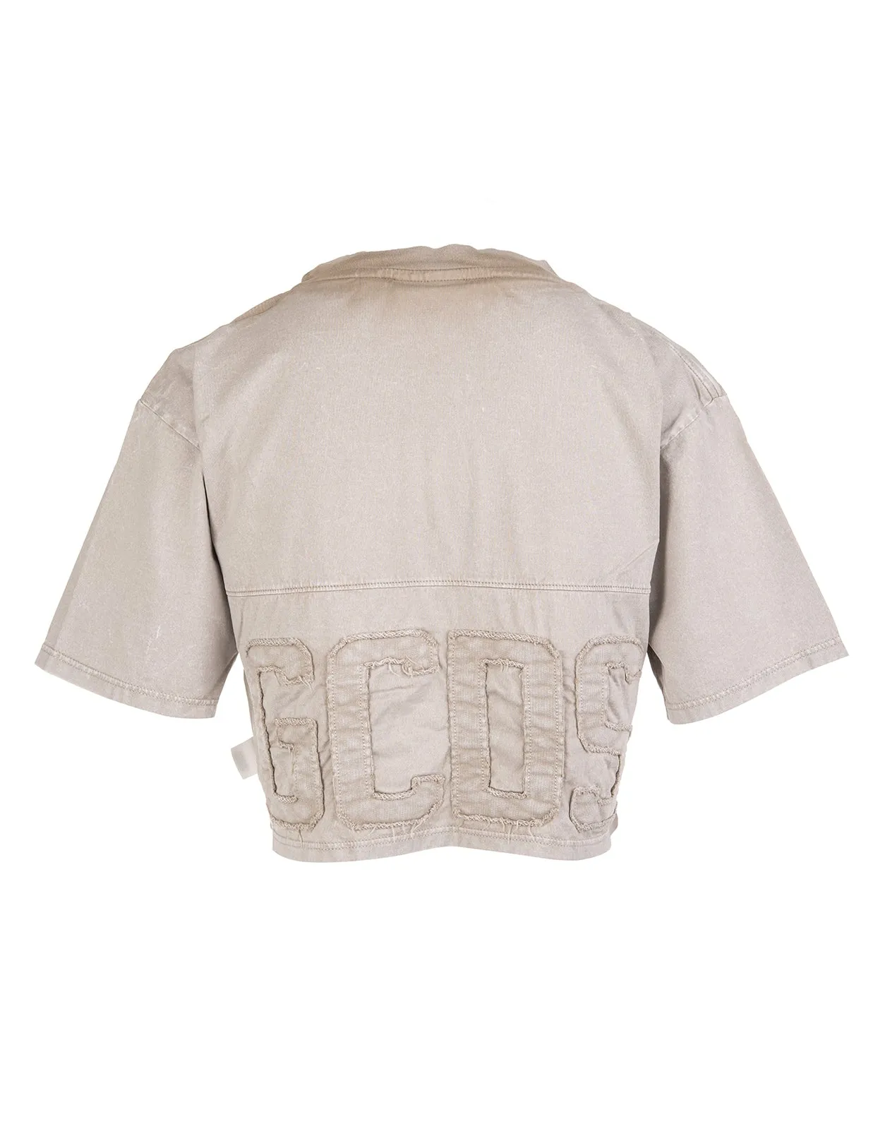GCDS Overdyed Logo Band Cropped T-Shirt