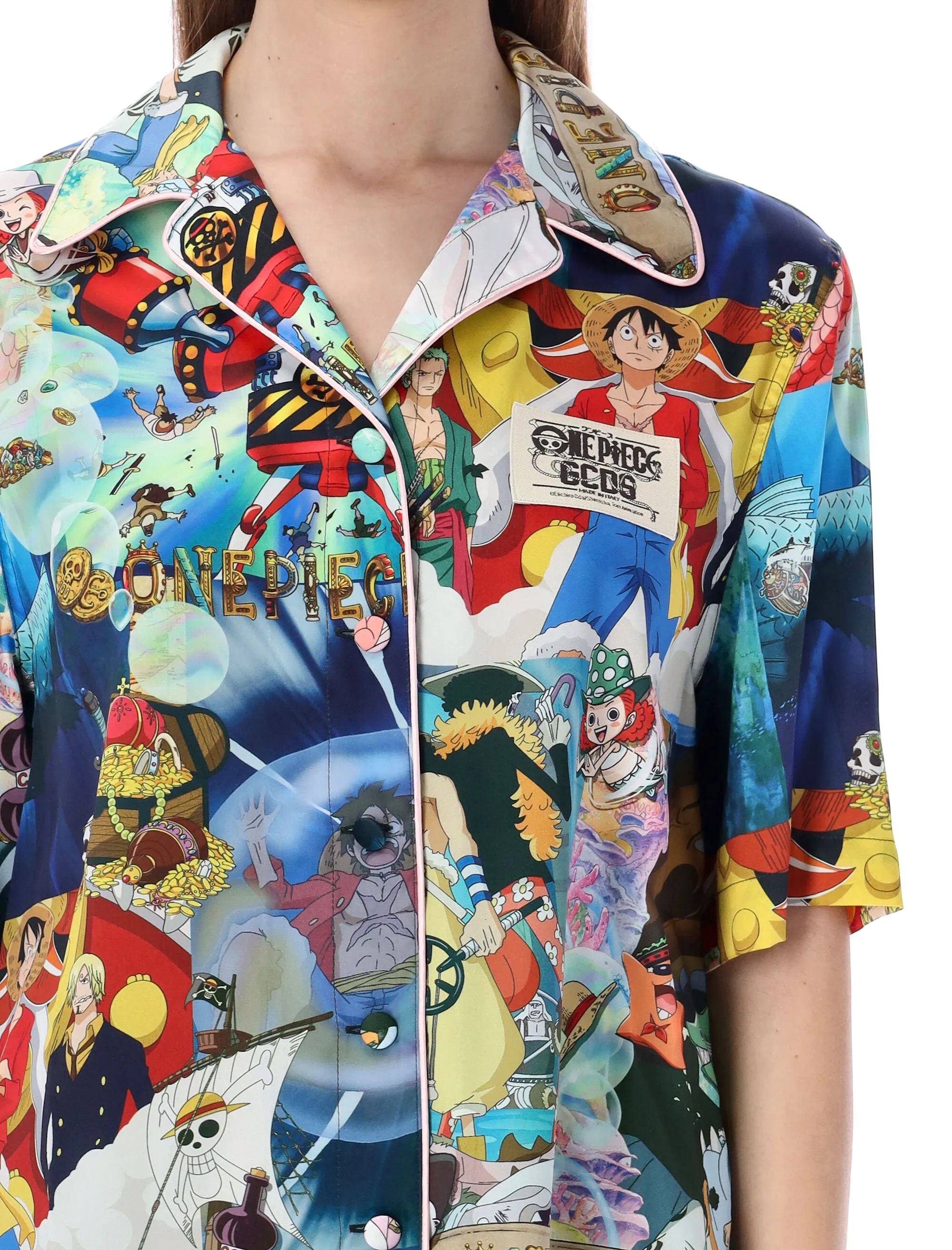 GCDS X One Piece Graphic Print Short Sleeve Shirt