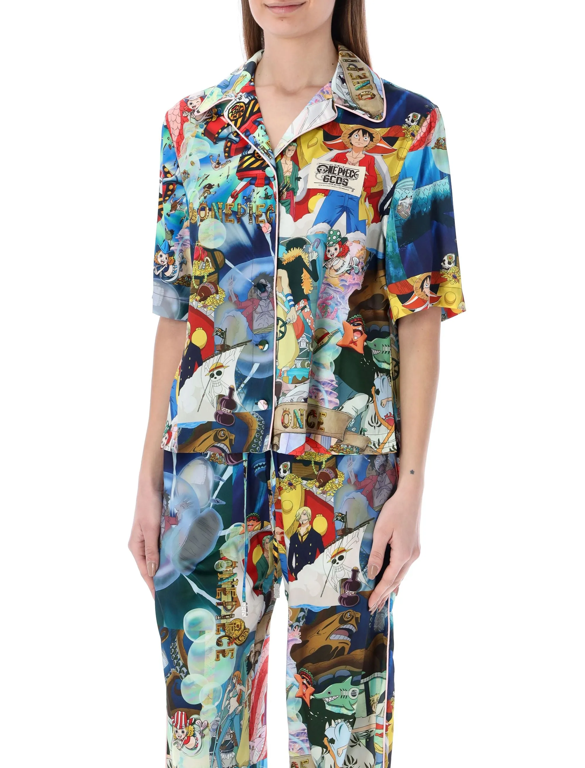 GCDS X One Piece Graphic Print Short Sleeve Shirt