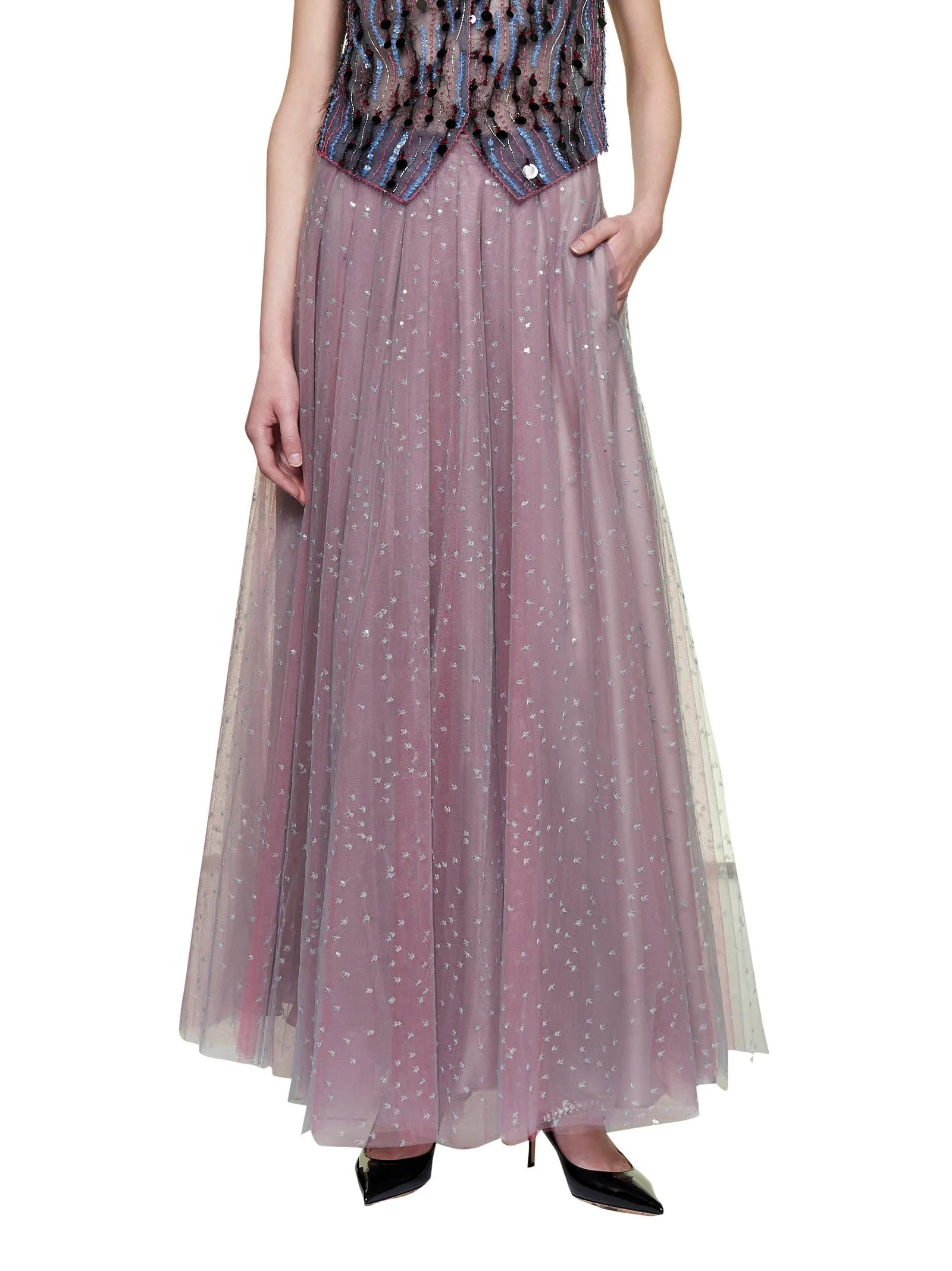 Giorgio Armani Sequinned Tulle Maxi Skirt