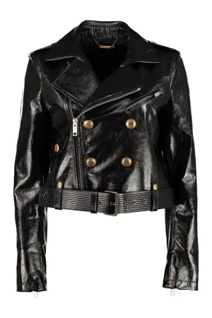 Givenchy 4G Button Leather Biker Jacket