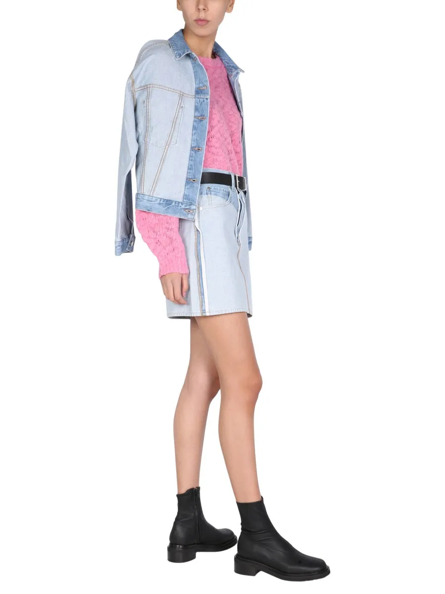 Helmut Lang Long-Sleeved Reverse Denim Jacket