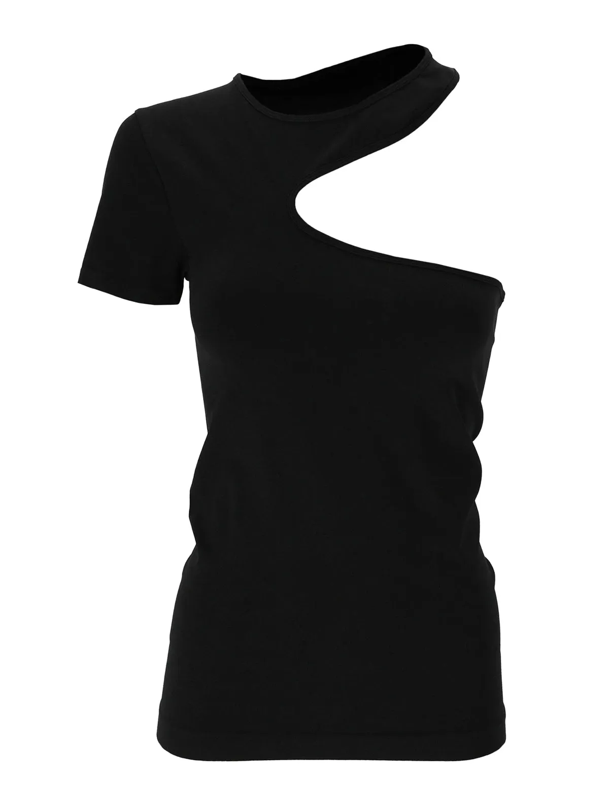 Helmut Lang One Shoulder Cut-Out Detailed Top