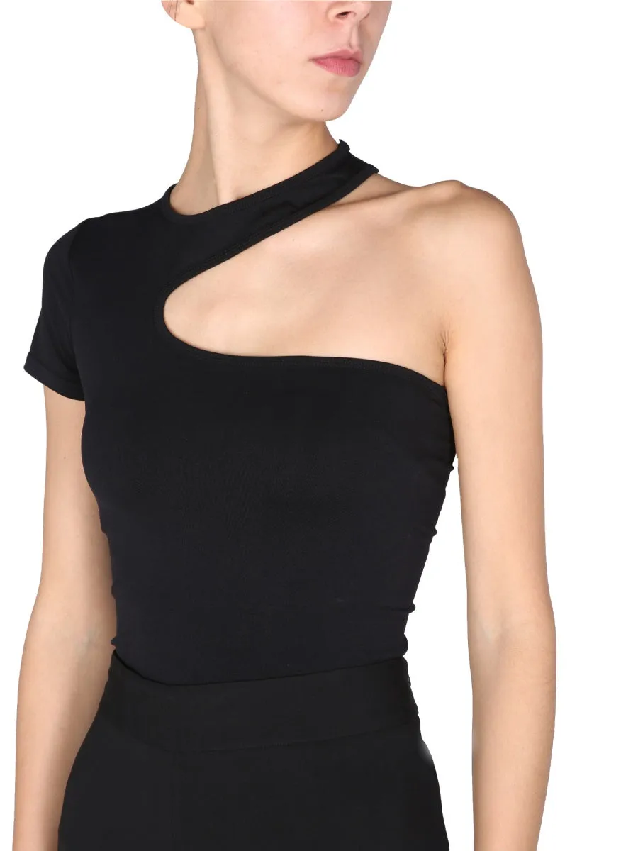 Helmut Lang One Shoulder Cut-Out Detailed Top