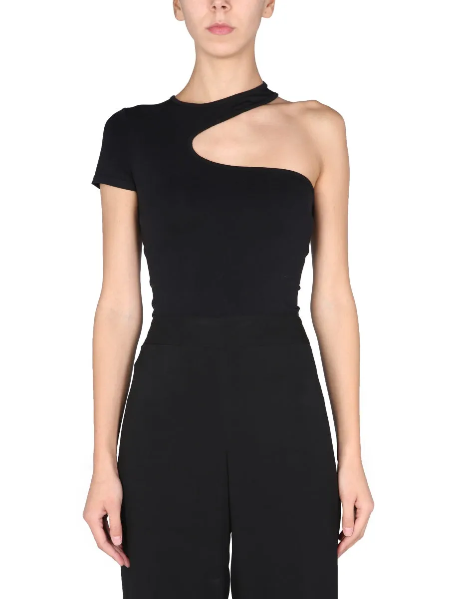 Helmut Lang One Shoulder Cut-Out Detailed Top