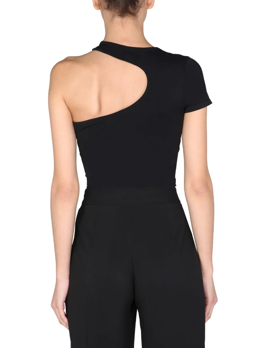 Helmut Lang One Shoulder Cut-Out Detailed Top