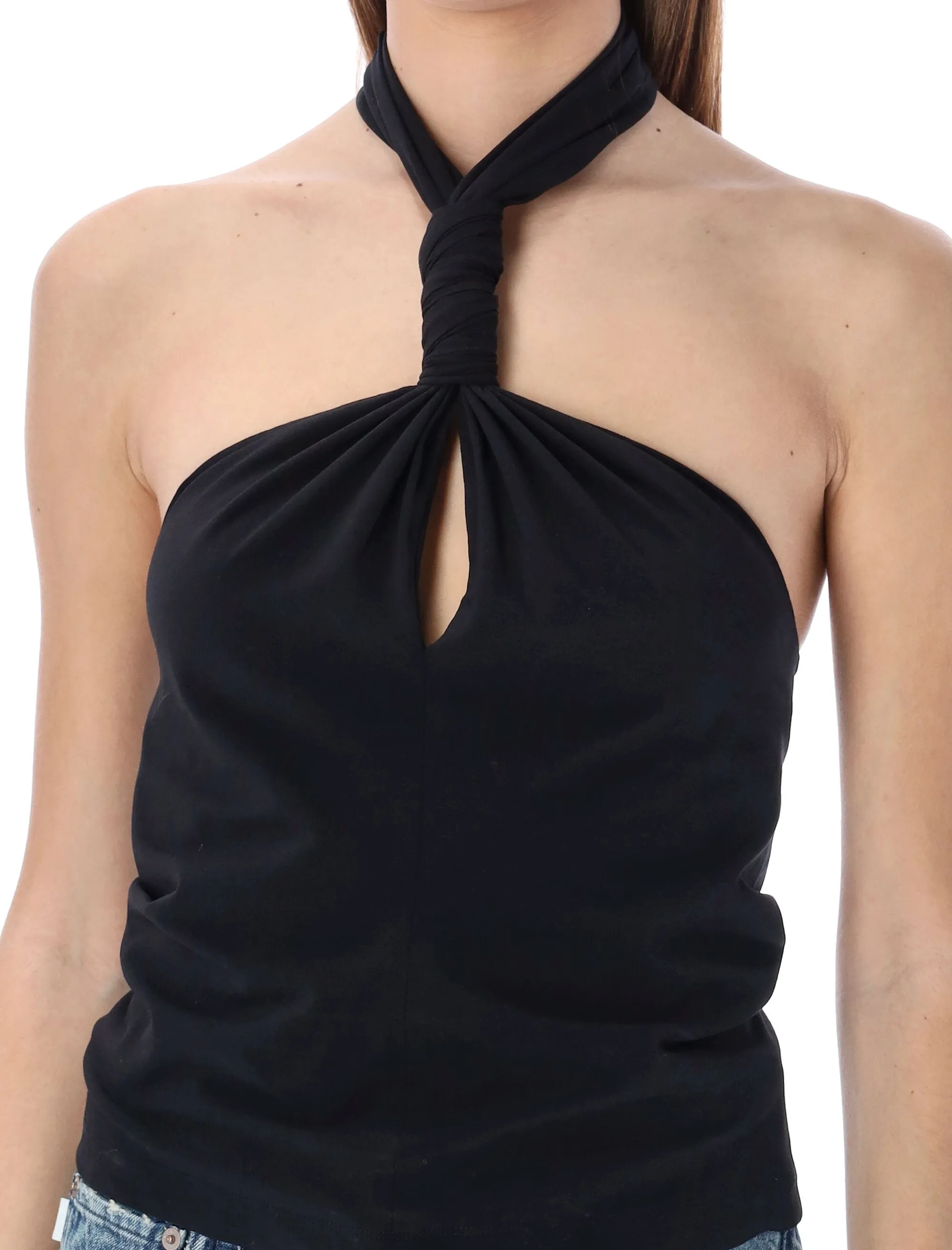 Helmut Lang Twisted Halter Tank Top
