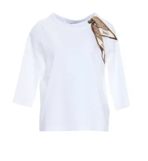 Herno Scarf-Detailed Raglan-Sleeve Top