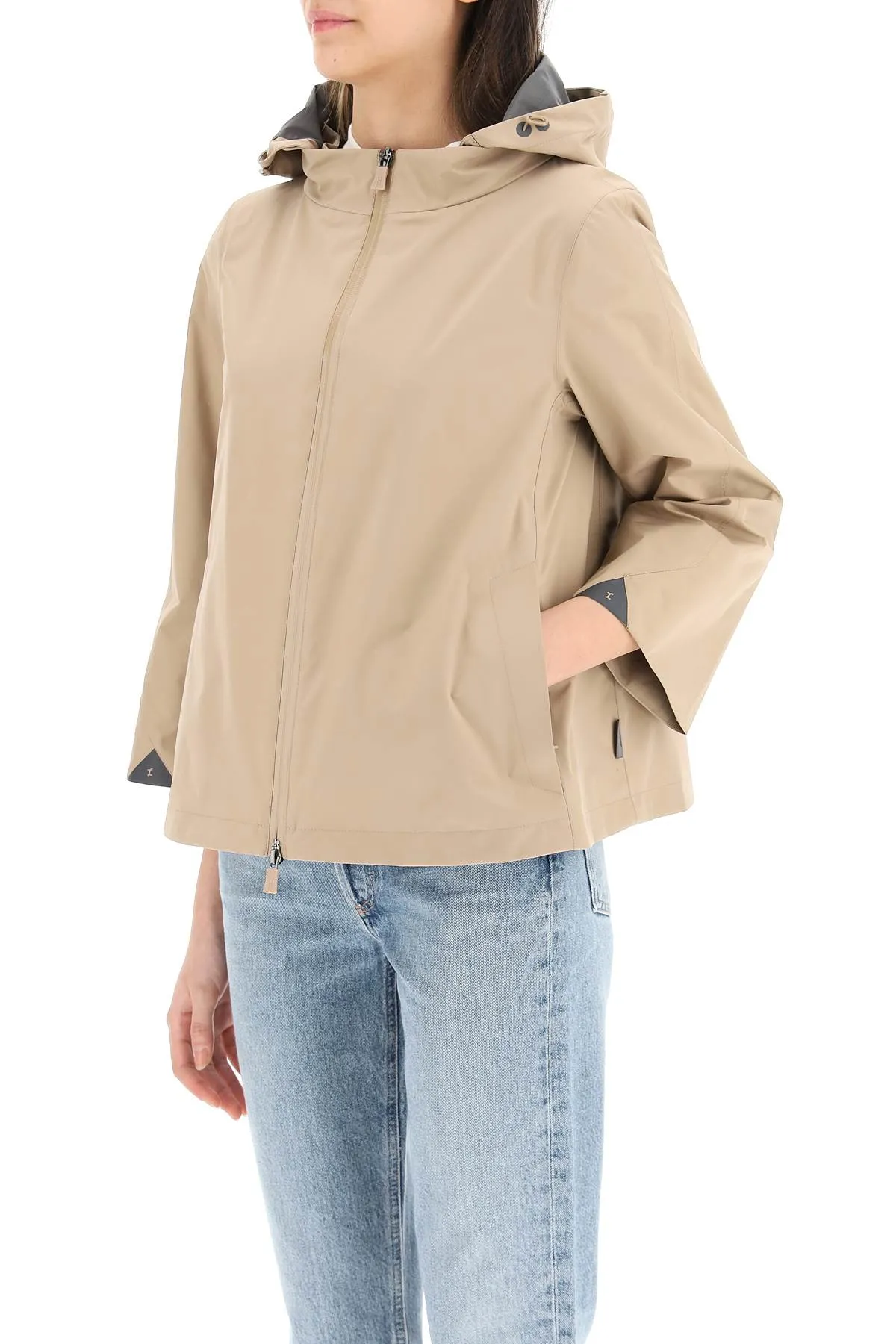 Herno Zip-Up Long-Sleeved Cropped Jacket