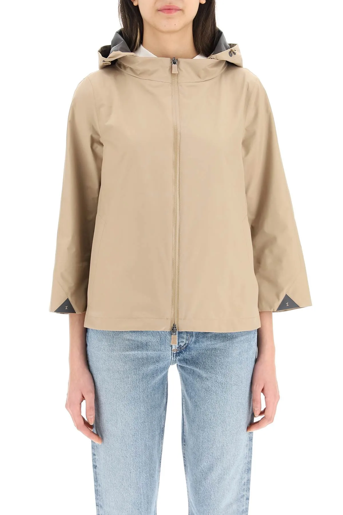 Herno Zip-Up Long-Sleeved Cropped Jacket