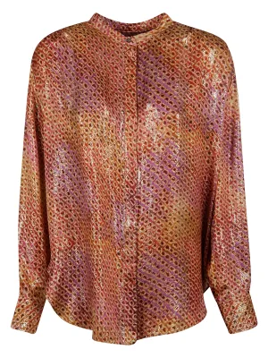 Isabel Marant Asymmetric Hem Iridescent-Effect Lurex Shirt