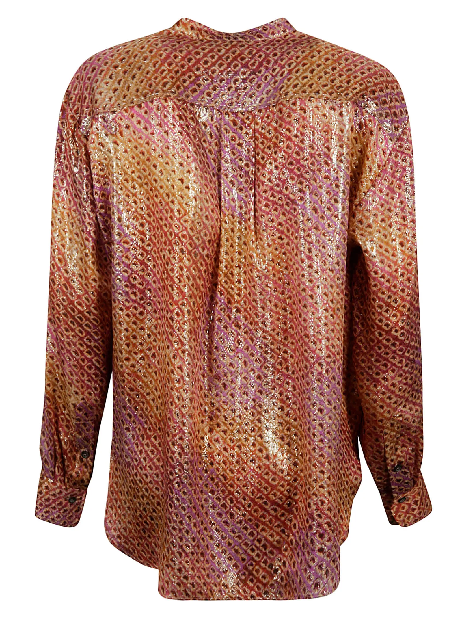 Isabel Marant Asymmetric Hem Iridescent-Effect Lurex Shirt