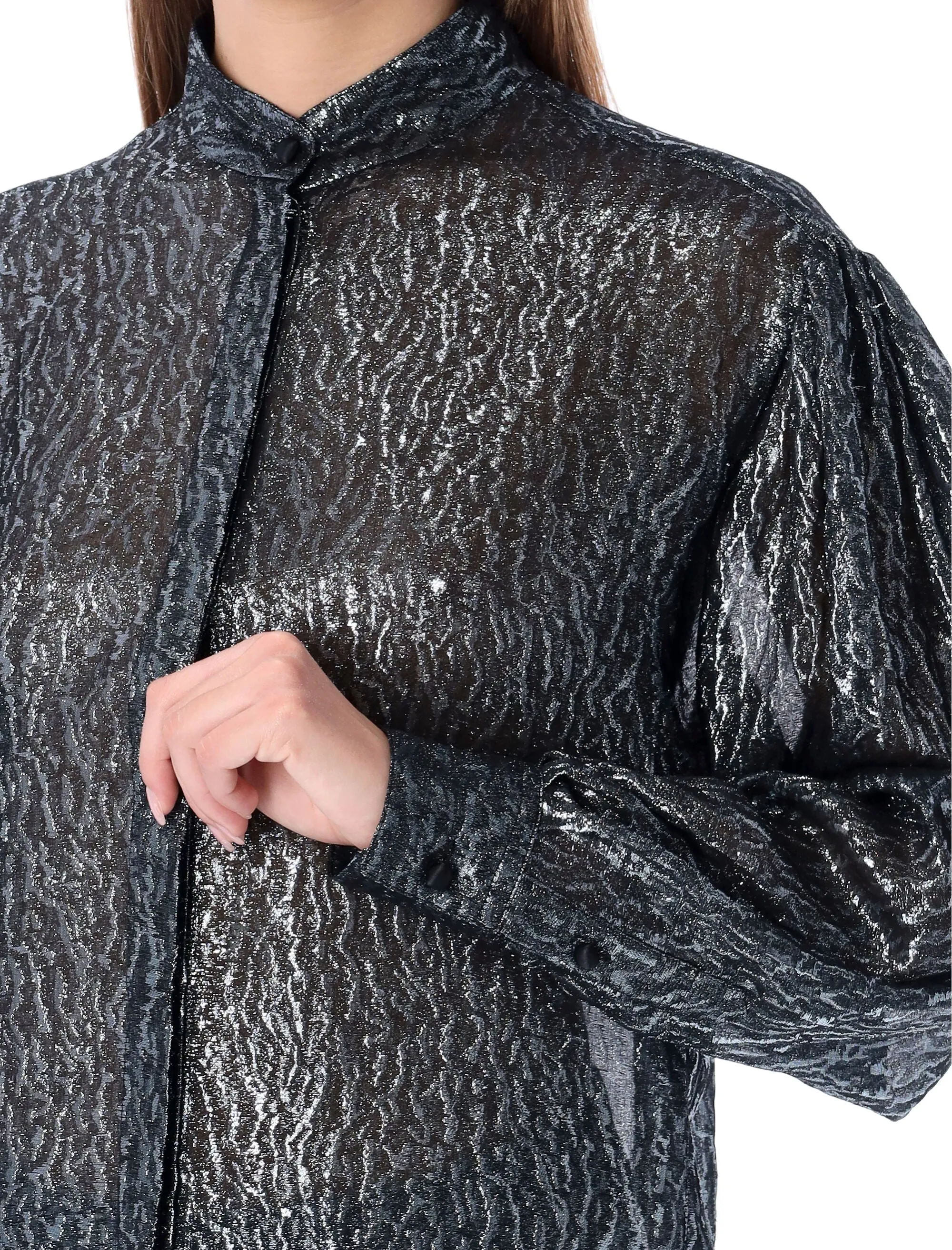 Isabel Marant Cadeno Metallic Effect Buttoned Shirt