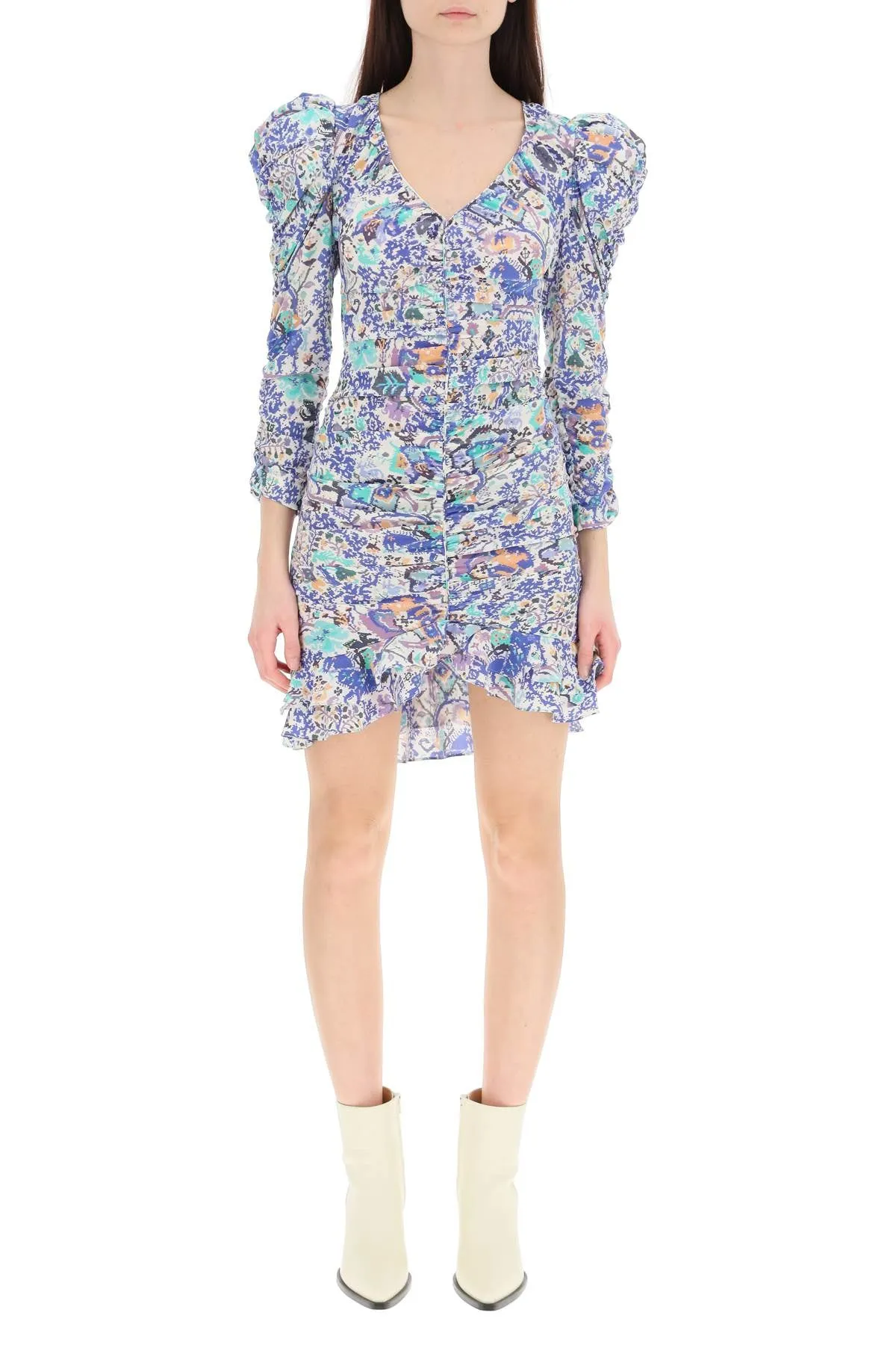 Isabel Marant Floral-Print Ruffled Mini Dress