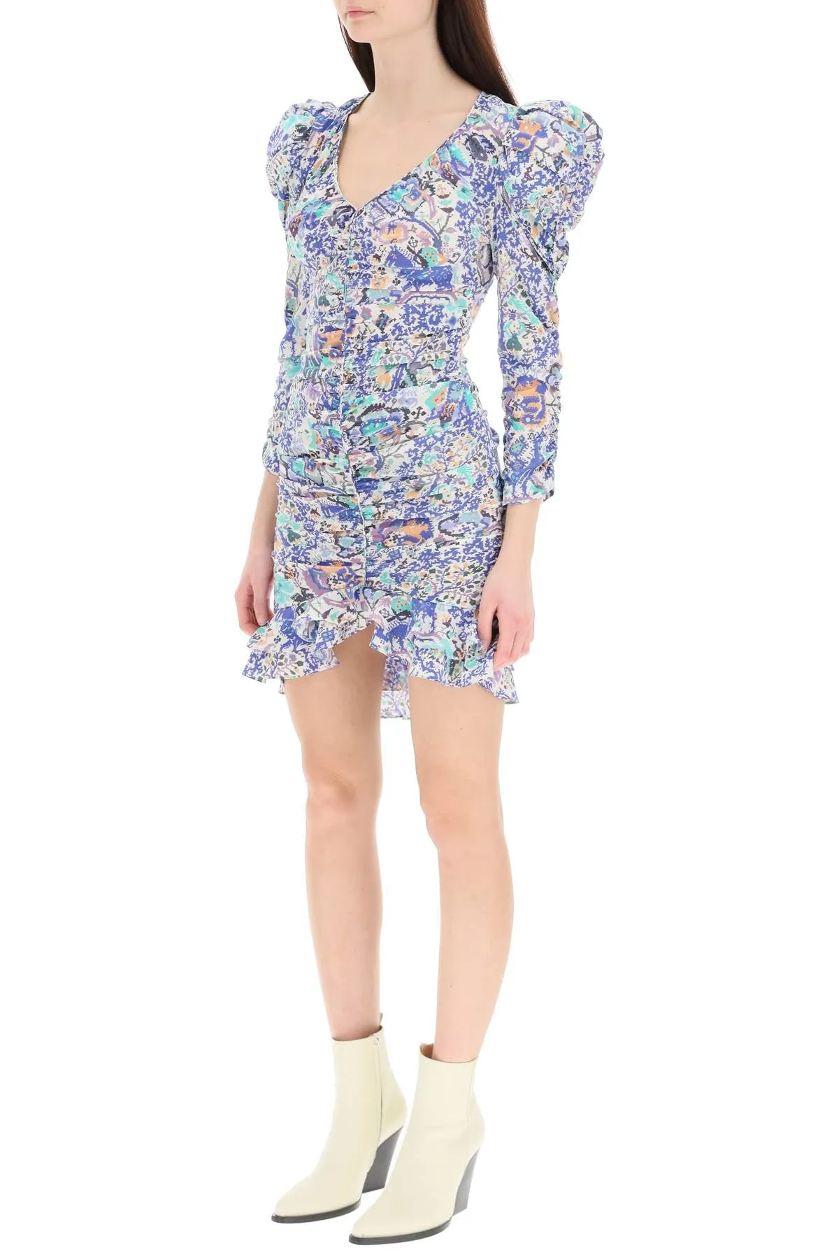 Isabel Marant Floral-Print Ruffled Mini Dress