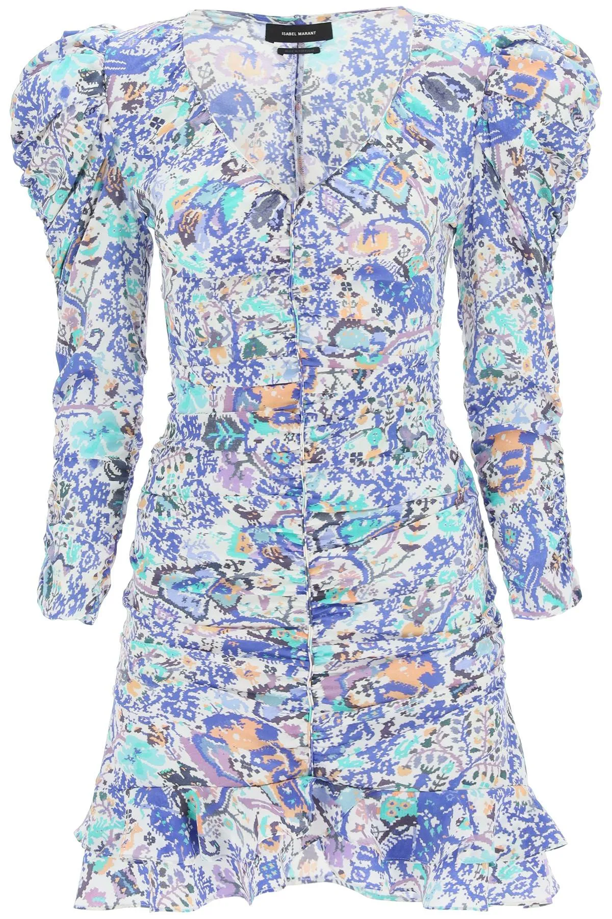 Isabel Marant Floral-Print Ruffled Mini Dress
