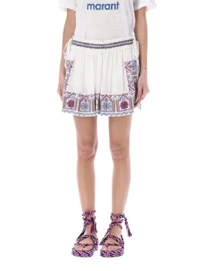 Isabel Marant High Waist Embroidered Mini Skirt