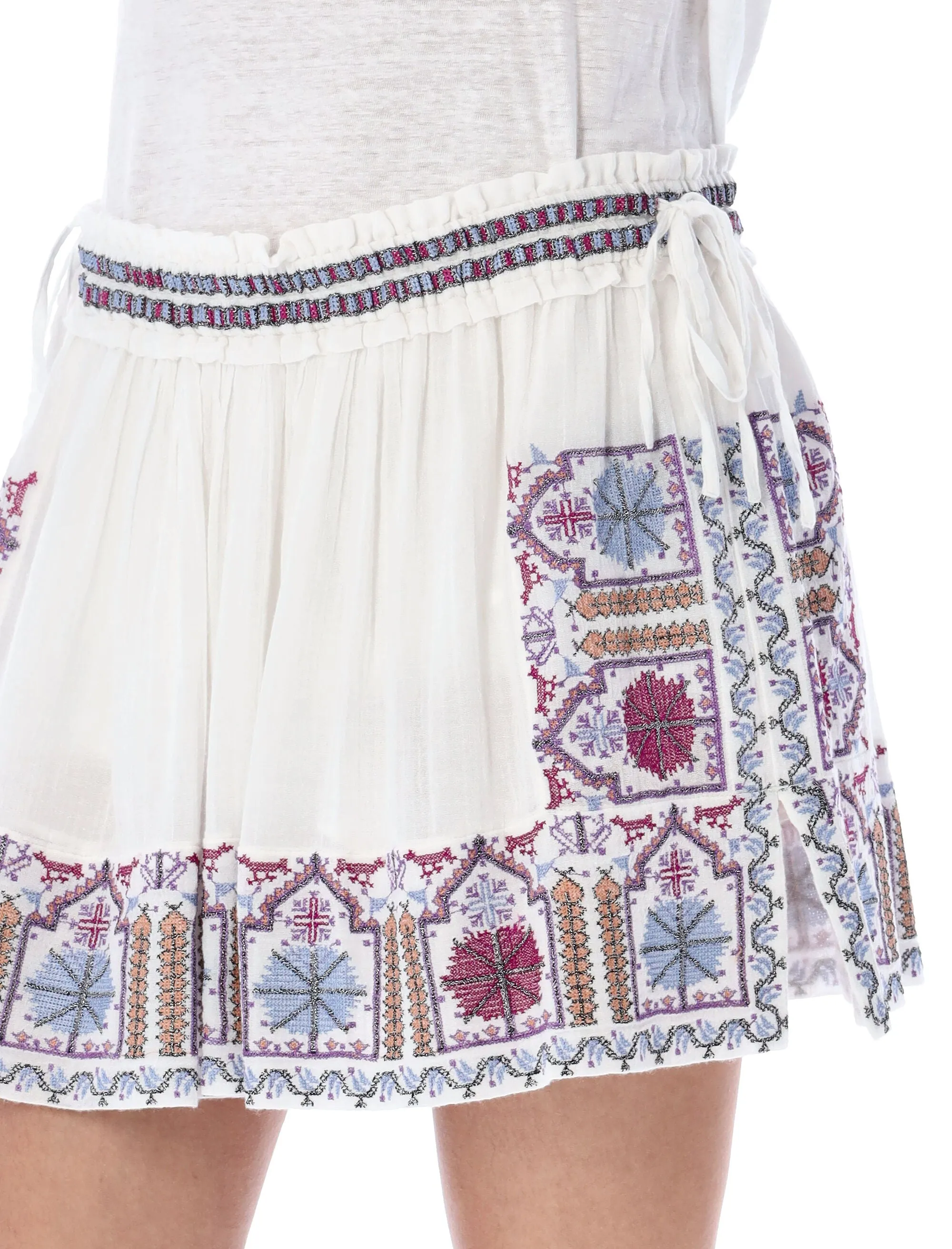 Isabel Marant High Waist Embroidered Mini Skirt