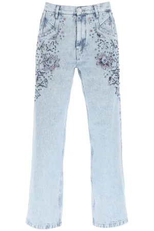 Isabel Marant Straight Leg Embellished Jeans