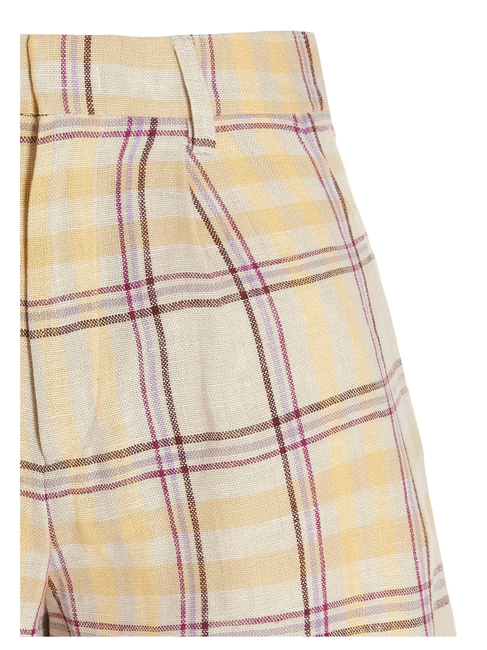 Isabel Marant toile Check Printed Pleated Shorts