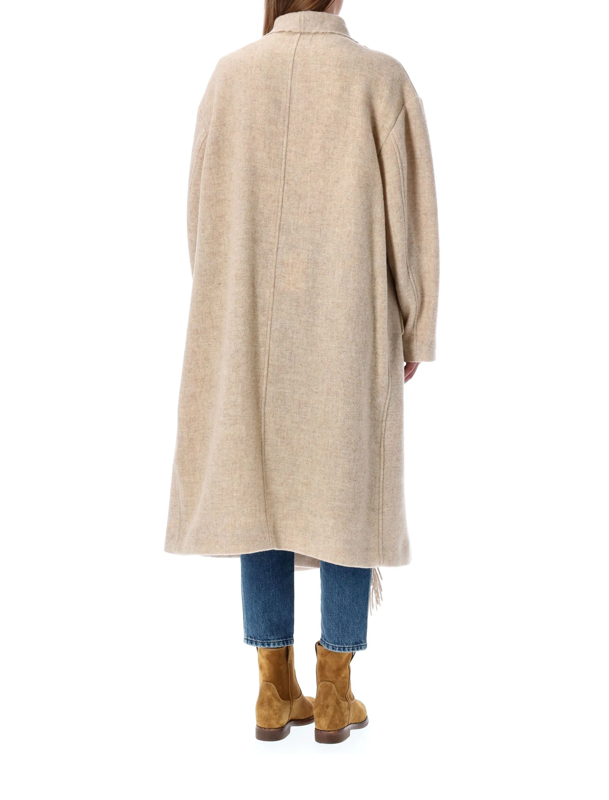 Isabel Marant toile Fleming Fringed Long Sleeved Coat