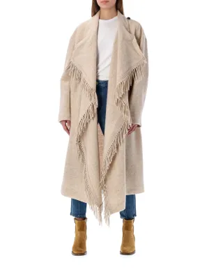 Isabel Marant toile Fleming Fringed Long Sleeved Coat
