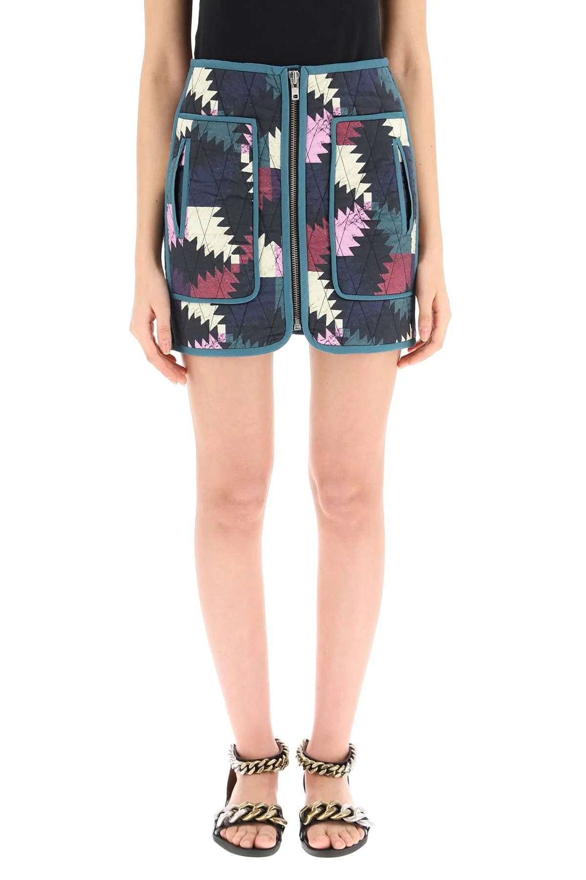 Isabel Marant toile Hamlin Geometric Pattern Mini Skirt