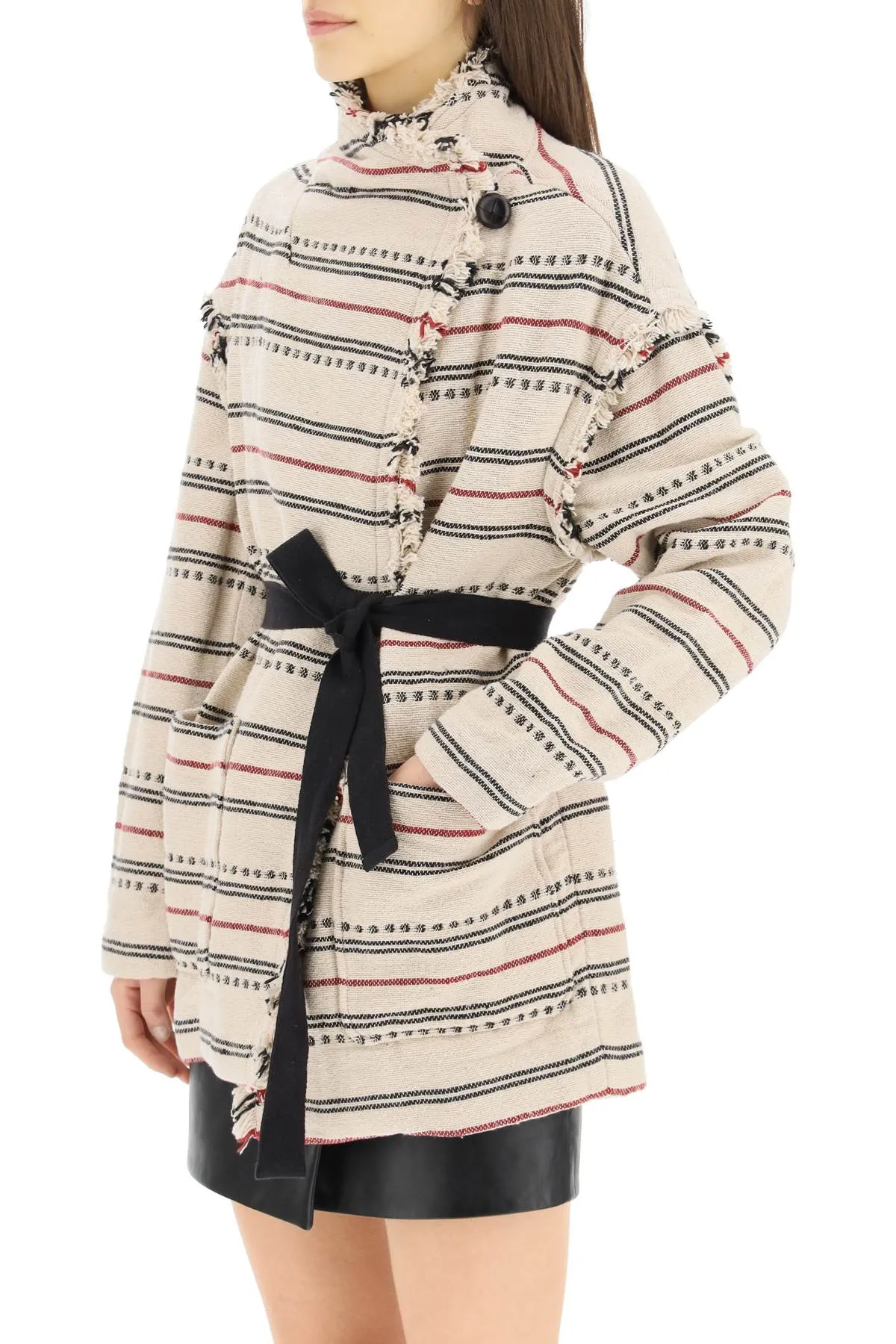 Isabel Marant toile Josialo Striped Belted Coat