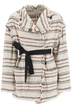 Isabel Marant toile Josialo Striped Belted Coat