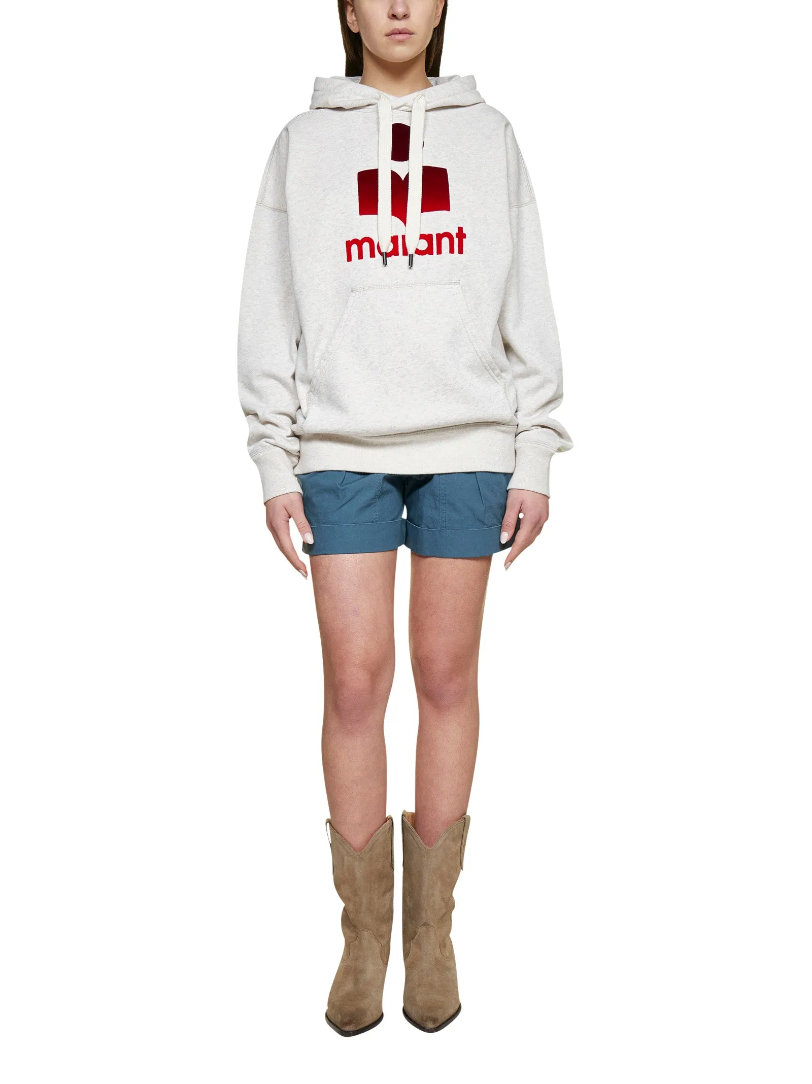 Isabel Marant toile Logo Printed Drawstring Hoodie