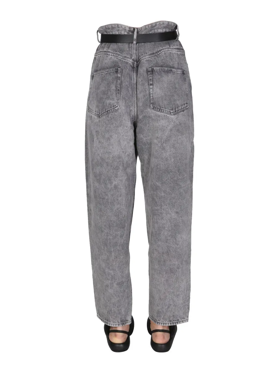 Isabel Marant toile Ticosy High-Waist Tapered Jeans