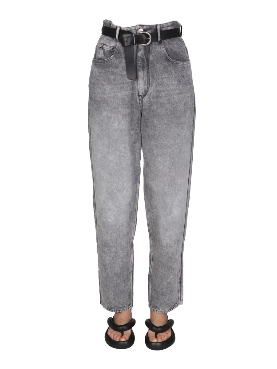 Isabel Marant toile Ticosy High-Waist Tapered Jeans