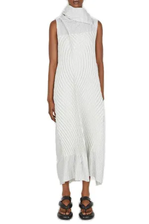 Issey Miyake Cowl-Neck Sleeveless Dress
