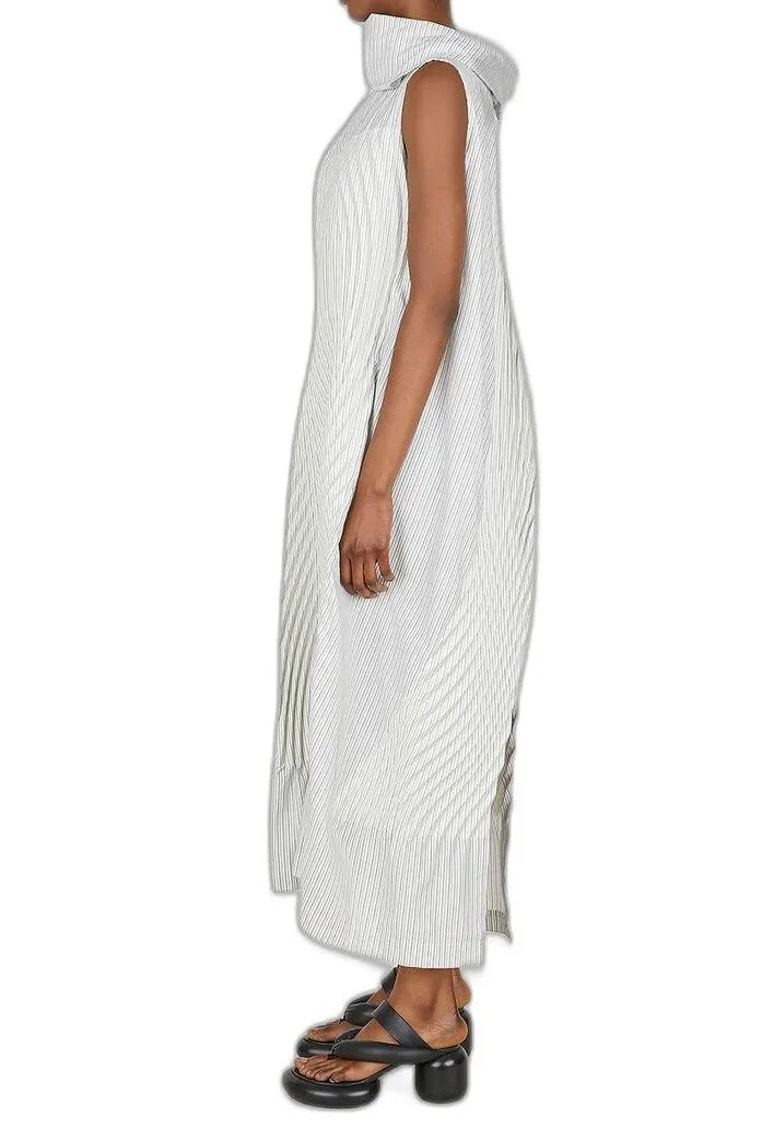 Issey Miyake Cowl-Neck Sleeveless Dress