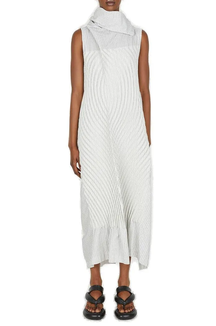 Issey Miyake Cowl-Neck Sleeveless Dress