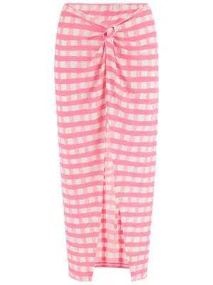Jacquemus Plaid Pattern High Waist Skirt