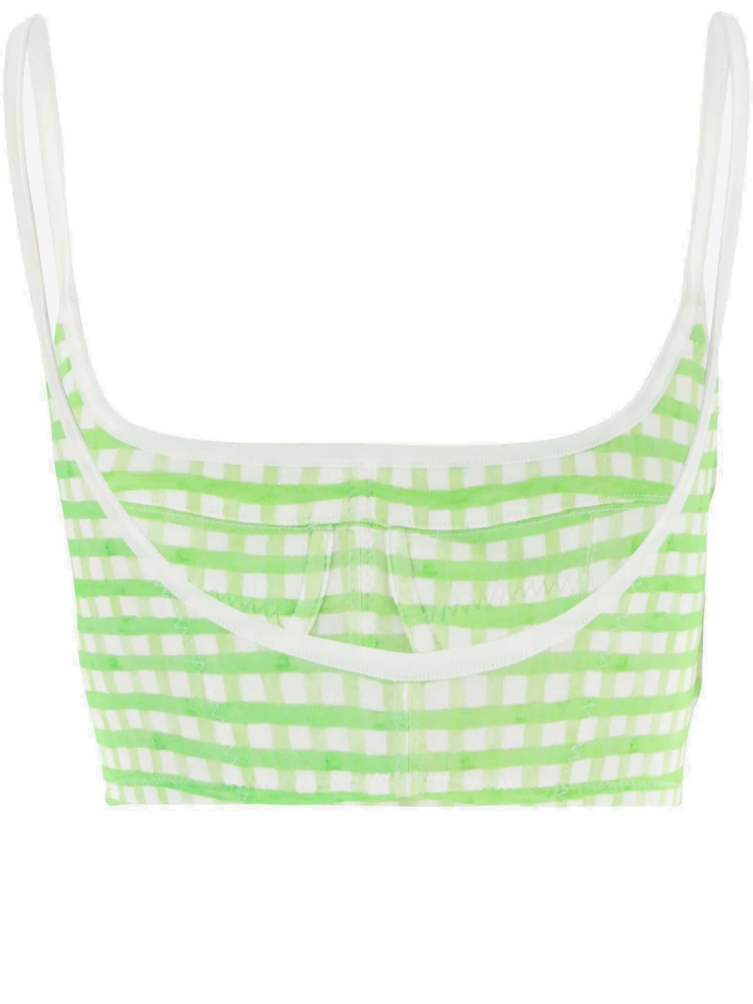 Jacquemus Square Neck Check-Pattern Cropped Top