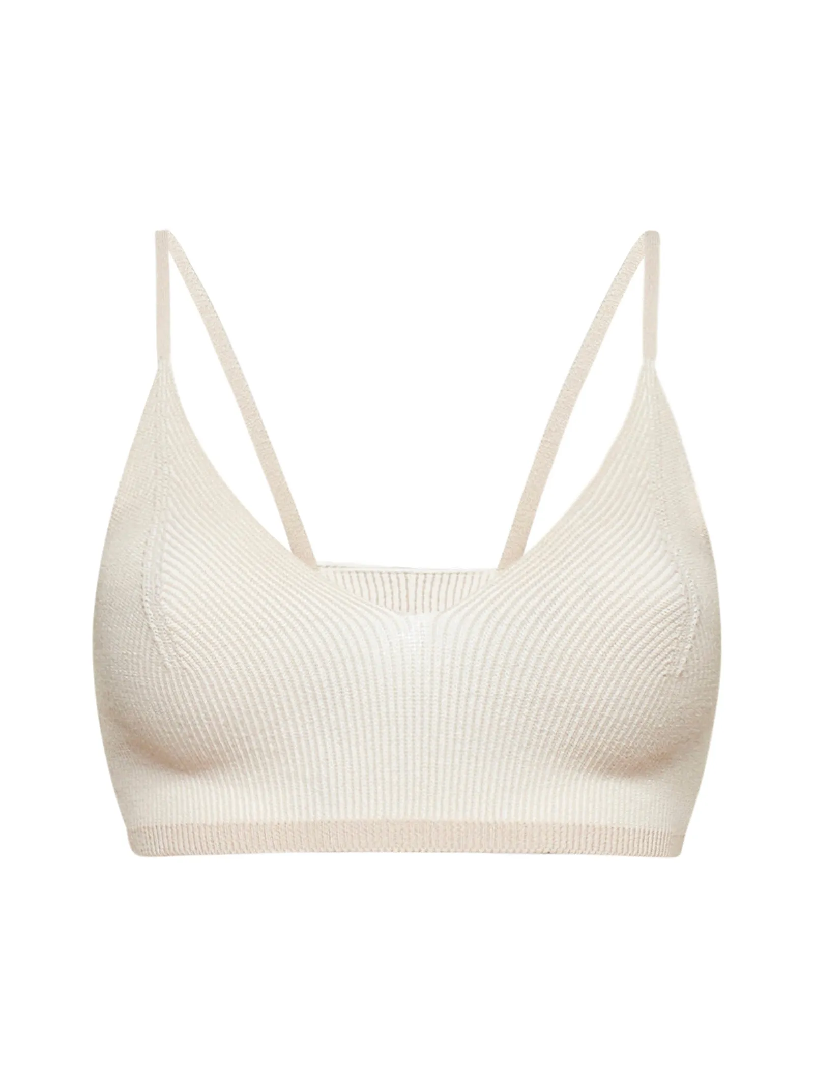 Jacquemus Valensole Ribbed Knit Cropped Top
